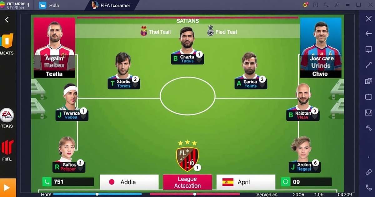 Indian League Tournament in FIFA Mobile FIFA Mobile league tournament screen showing Indian teams competing