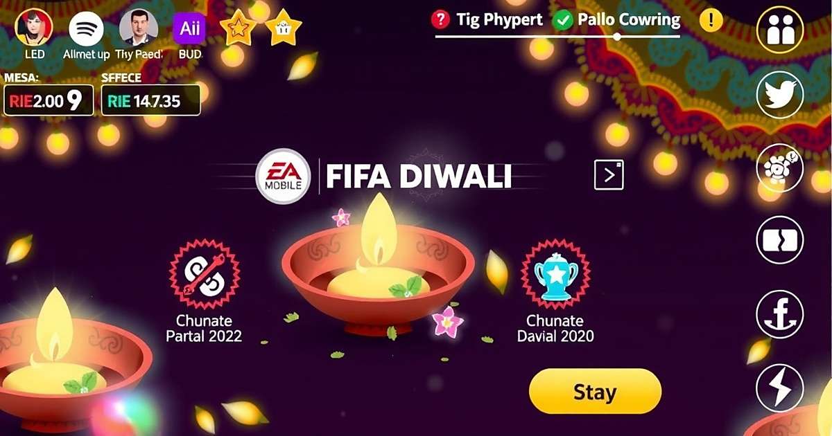 FIFA Mobile Diwali Dhamaka Event FIFA Mobile Diwali event screenshot with festive graphics
