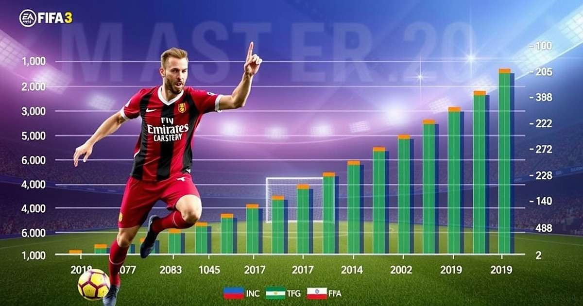 FIFA Mobile Download Growth in India Graph showing FIFA Mobile download growth in India over the years